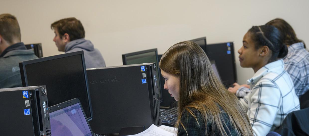 Students working on a computer